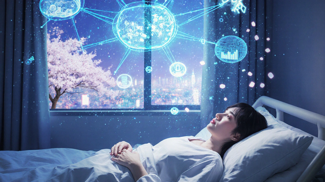 AIが電子カルテを分析し、未来の診断を予測するシーン