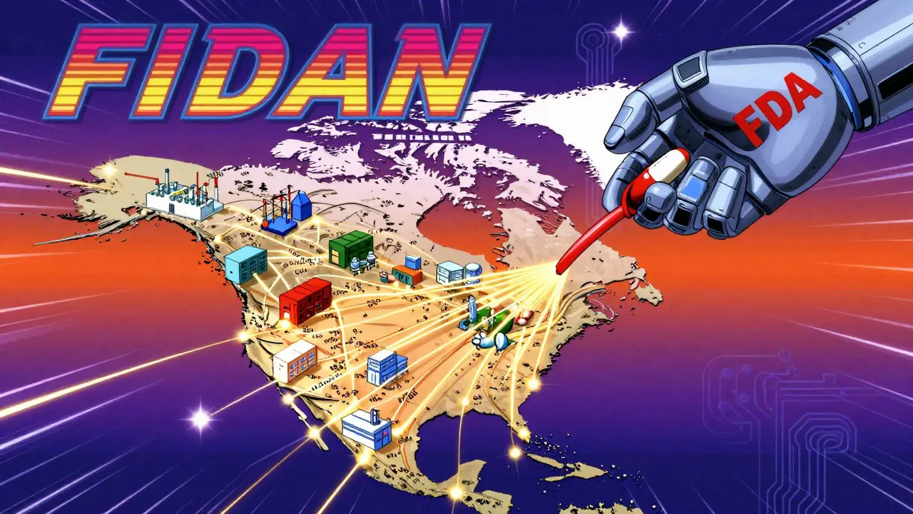 北米全体を結ぶ薬の追跡ネットワークに、偽薬が切断されるシーン。