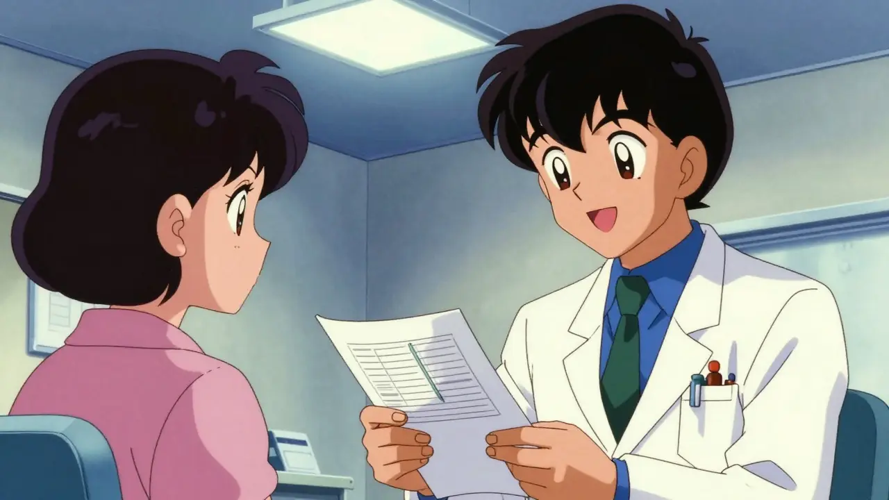 医師が患者に薬の説明をする診療室の場面